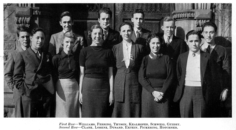 1938 Photo from Washington University Hatchet - Hotchner is second row far right.