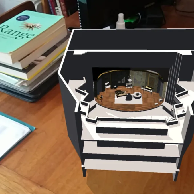 Robert Mark Morgan used the GeoXplorer app to create an AR computer model of a set. The app was created by the WashU-based Fossett Laboratory.